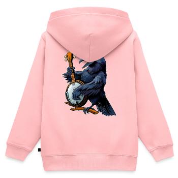 Raven Crow Bluegrass Banjo Player - Kids Premium Organic Zip-up Hoodie - rose - Back - AI Model Kid Female (0cm)