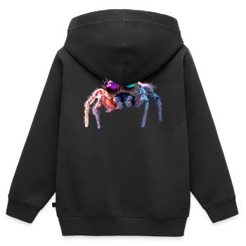 Araignée Tarentule Amour Arachnide Araignées - Sweat Premium à capuche zippé enfant bio - noir - Dos - AI Model Kid Male (0cm)