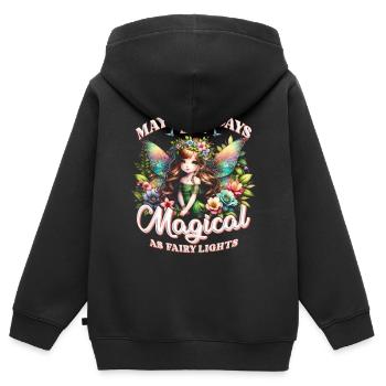 Fee Fairy Fairycore - Kids Premium Organic Zip-up Hoodie - black - Back - AI Model Kid Male (0cm)