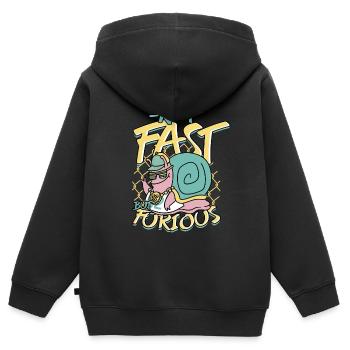 Schnecke Schnecken Entomologie Entomologe - Kinder Premium Organic Zip Hoodie - Schwarz - Hinten - AI Model Kid Male (0cm)