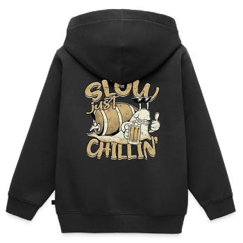 Schnecke Schnecken Entomologie Entomologe - Kinder Premium Organic Zip Hoodie - Schwarz - Hinten - AI Model Kid Male (0cm)