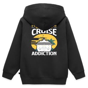 Je travaille seulement pour me débarrasser de ma dépendance aux croisières - Sweat Premium à capuche zippé enfant bio - noir - Dos - AI Model Kid Male (0cm)