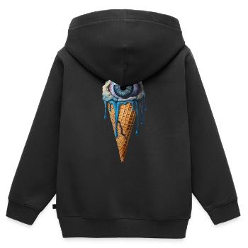 Weirdcore Ästhetischer Menschlicher Augapfel Eiscr - Kinder Premium Organic Zip Hoodie - Schwarz - Hinten - AI Model Kid Male (0cm)