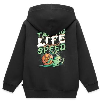 Schnecke Schnecken Entomologie Entomologe - Kinder Premium Organic Zip Hoodie - Schwarz - Hinten - AI Model Kid Male (0cm)
