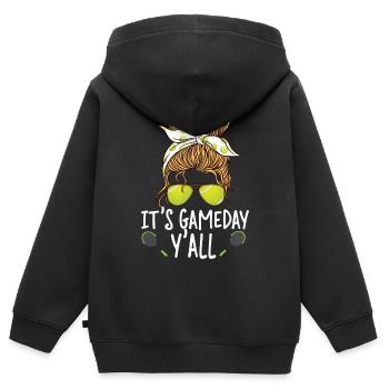 Funny Tennis Player Racket - Kinder Premium Organic Zip Hoodie - Schwarz - Hinten - AI Model Kid Male (0cm)