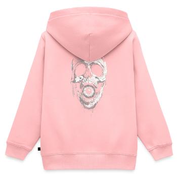 Esthétique Weirdcore Crâne Globe oculaire Creepy S - Sweat Premium à capuche zippé enfant bio - rose - Dos - AI Model Kid Female (0cm)