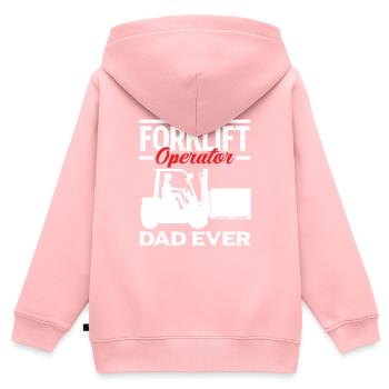Bester Gabelstaplerfahrer Papa Aller Zeiten - Kinder Premium Organic Zip Hoodie - Rosa - Hinten - AI Model Kid Female (0cm)