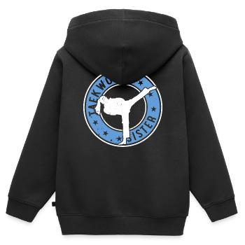 Taekwondo Sister Taekwondo Fighter Taekwondo - Kinder Premium Organic Zip Hoodie - Schwarz - Hinten - AI Model Kid Male (0cm)