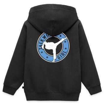 Taekwondo Girl Taekwondo Fighter Taekwondo - Kinder Premium Organic Zip Hoodie - Schwarz - Hinten - AI Model Kid Male (0cm)