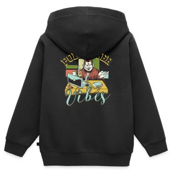 Podcast Podcaster Vibes Podcasting - Kids Premium Organic Zip-up Hoodie - black - Back - AI Model Kid Male (0cm)