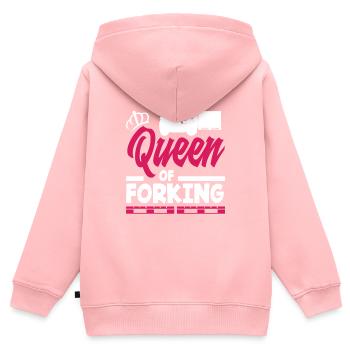 Queen Of Forking - Gabelstapler Frauen Power - Kinder Premium Organic Zip Hoodie - Rosa - Hinten - AI Model Kid Female (0cm)