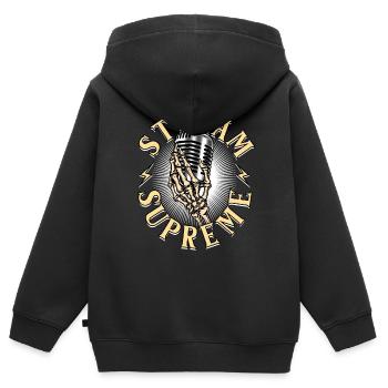 Podcast Podcaster Podcasting - Kids Premium Organic Zip-up Hoodie - black - Back - AI Model Kid Male (0cm)