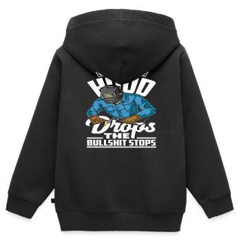 Wenn Das Schutzschild Fällt Hört Der Unsinn Auf - Kinder Premium Organic Zip Hoodie - Schwarz - Hinten - AI Model Kid Male (0cm)