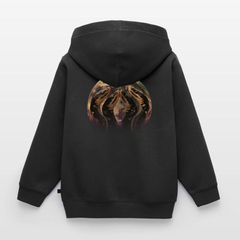 Kugelpython Schlange Heulender Mond Kinder Premium Organic Zip Hoodie
