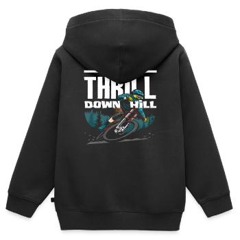 My Thrill Downhill VTT - Sweat Premium à capuche zippé enfant bio - noir - Dos - AI Model Kid Male (0cm)