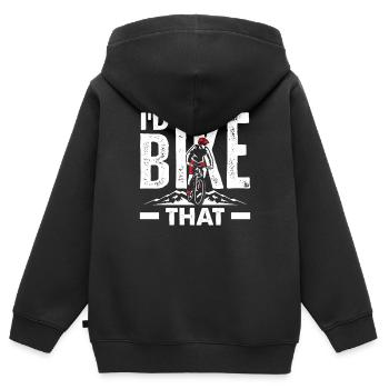 Ich Würde Das Radeln - Kinder Premium Organic Zip Hoodie - Schwarz - Hinten - AI Model Kid Male (0cm)