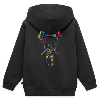 Fallschirmspringen Fallschirmspringer Fallschirmsp - Kinder Premium Organic Zip Hoodie - Schwarz - Hinten - AI Model Kid Male (0cm)