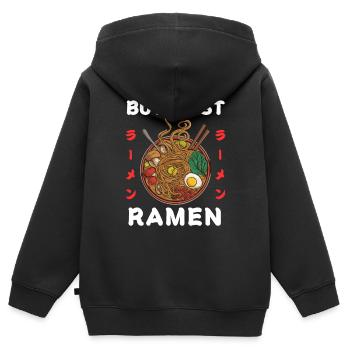 Ramen Nudeln Chibi Asien Noodle Nudelsuppe Anime - Kinder Premium Organic Zip Hoodie - Schwarz - Hinten - AI Model Kid Male (0cm)