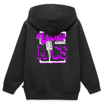 Podcast Podcaster Podcasting - Kids Premium Organic Zip-up Hoodie - black - Back - AI Model Kid Male (0cm)