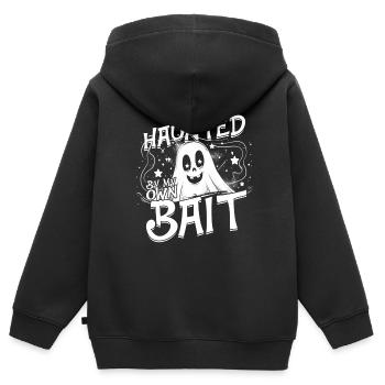Appât fantôme Halloween Parapsychologie - Sweat Premium à capuche zippé enfant bio - noir - Dos - AI Model Kid Male (0cm)