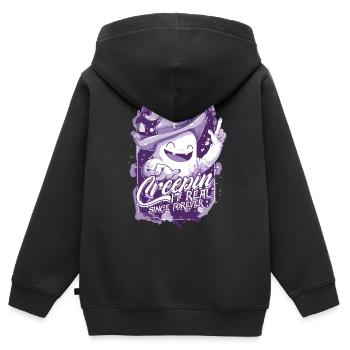 Appât fantôme Halloween Parapsychologie - Sweat Premium à capuche zippé enfant bio - noir - Dos - AI Model Kid Male (0cm)
