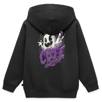 Appât fantôme trop mignon pour effrayer - Sweat Premium à capuche zippé enfant bio - noir - Dos - AI Model Kid Male (0cm)