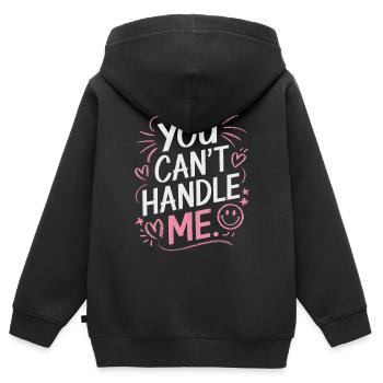 You Can t Handle Me - Kinder Premium Organic Zip Hoodie - Schwarz - Hinten - AI Model Kid Male (0cm)