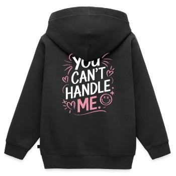 You can't handle me - Kinder Premium Organic Zip Hoodie - Schwarz - Hinten - AI Model Kid Male (0cm)