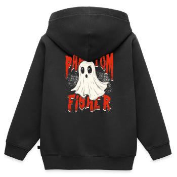 Appât fantôme Halloween Parapsychologie - Sweat Premium à capuche zippé enfant bio - noir - Dos - AI Model Kid Male (0cm)