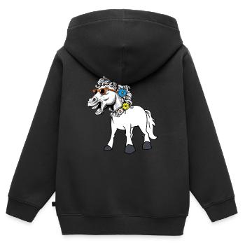 Cheval Diva Star Chevaux Lady Starlet Gaul Cavalier - Sweat Premium à capuche zippé enfant bio - noir - Dos - AI Model Kid Male (0cm)