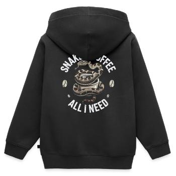Lustiges Schlangen Kunst Schlange Kaffee Reptilien - Kinder Premium Organic Zip Hoodie - Schwarz - Hinten - AI Model Kid Male (0cm)