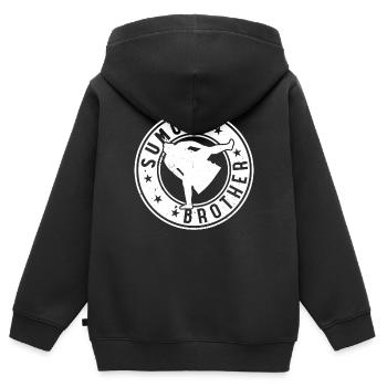 Sumo Fighter Brother Sumo Wrestler Sumo Brother - Sweat Premium à capuche zippé enfant bio - noir - Dos - AI Model Kid Male (0cm)