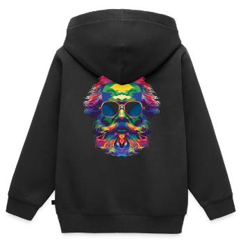 Karl Marx Kommunismus Kommunistische Sonnenbrille - Kinder Premium Organic Zip Hoodie - Schwarz - Hinten - AI Model Kid Male (0cm)