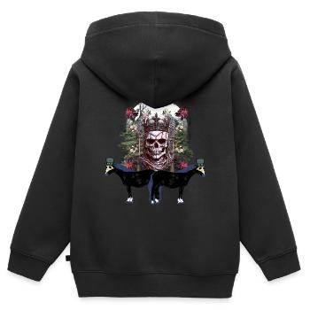 mystisch Halloween Geist Geister Pferd König - Kinder Premium Organic Zip Hoodie - Schwarz - Hinten - AI Model Kid Male (0cm)