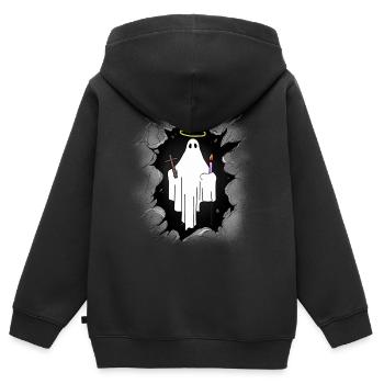 Geist Geister Mitternacht Halloween Geisterstunde - Kinder Premium Organic Zip Hoodie - Schwarz - Hinten - AI Model Kid Male (0cm)