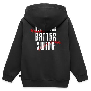 Baseball Sports Joueur de baseball Lanceur Receveur États-Unis - Sweat Premium à capuche zippé enfant bio - noir - Dos - AI Model Kid Male (0cm)