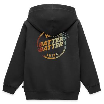Baseball Sports Joueur de baseball Lanceur Receveur États-Unis - Sweat Premium à capuche zippé enfant bio - noir - Dos - AI Model Kid Male (0cm)