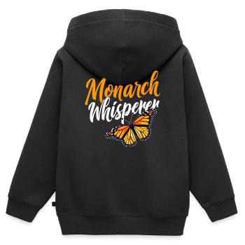 Schmetterling, Monarch Whisperer, Entomologe - Kinder Premium Organic Zip Hoodie - Schwarz - Hinten - AI Model Kid Male (0cm)
