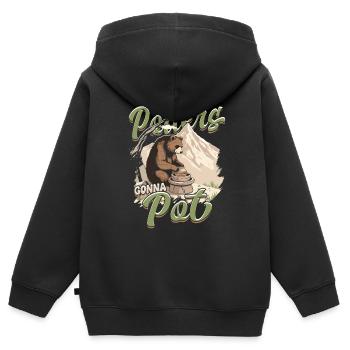 Poterie Poterie Poterie - Sweat Premium à capuche zippé enfant bio - noir - Dos - AI Model Kid Male (0cm)