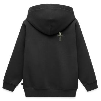 Jesus Christus Christlich Christentum Gott Bibel - Kinder Premium Organic Zip Hoodie - Schwarz - Hinten - AI Model Kid Male (0cm)