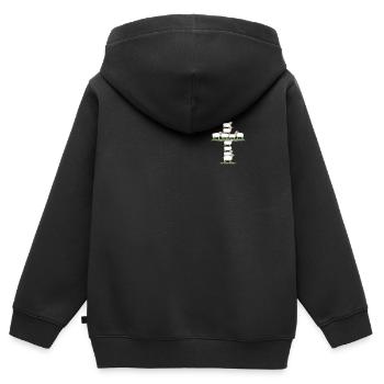 Jesus Christus Christlich Christentum Gott Bibel - Kinder Premium Organic Zip Hoodie - Schwarz - Hinten - AI Model Kid Male (0cm)