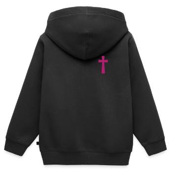 Jesus Christus Christlich Christentum Gott Bibel - Kinder Premium Organic Zip Hoodie - Schwarz - Hinten - AI Model Kid Male (0cm)