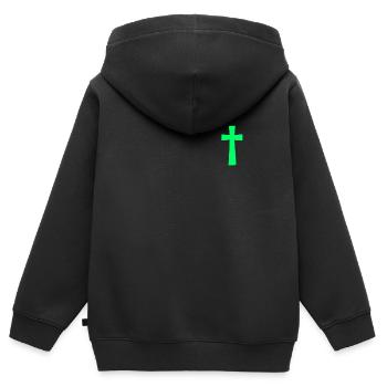 Jesus Christus Christlich Christentum Gott Bibel - Kinder Premium Organic Zip Hoodie - Schwarz - Hinten - AI Model Kid Male (0cm)