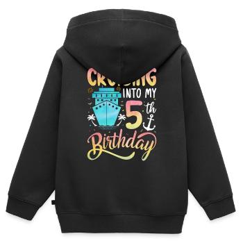 Cruising Into My 5th Birthday - Kinder Premium Organic Zip Hoodie - Schwarz - Hinten - AI Model Kid Male (0cm)