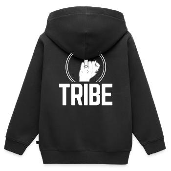 Tribe Douche nuptiale Bachelorette - Sweat Premium à capuche zippé enfant bio - noir - Dos - AI Model Kid Male (0cm)