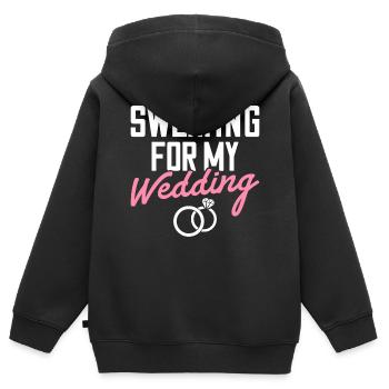 Fête de mariage Bachelorette Transpiration Pour Mon High - Sweat Premium à capuche zippé enfant bio - noir - Dos - AI Model Kid Male (0cm)
