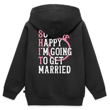 Bridal Shower Bridal Engagement Happy In Going To Get M - Kids Premium Organic Zip-up Hoodie - black - Back - AI Model Kid Male (0cm)