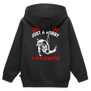 Judo is not just a hobby it is a lifestyle - Judo - Kinder Premium Organic Zip Hoodie - Schwarz - Hinten - AI Model Kid Male (0cm)