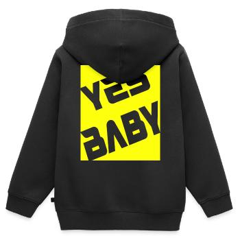 chéri - Sweat Premium à capuche zippé enfant bio - noir - Dos - AI Model Kid Male (0cm)