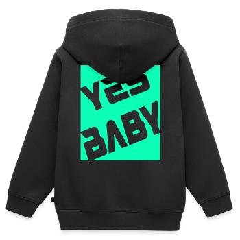 chéri - Sweat Premium à capuche zippé enfant bio - noir - Dos - AI Model Kid Male (0cm)